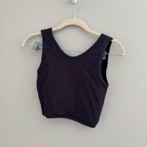 By Together Black Ribbed Crop Top
